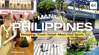 FIRST DAY in MANILA, PHILIPPINES 🇵🇭 | Makati, UNIQLO, Hotel, Food & Shopping (4K tour)