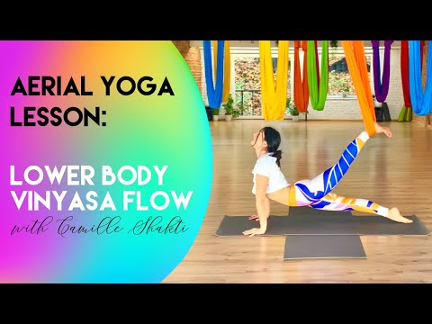 45 min Vinyasa Flow Aerial Yoga Lesson 1 - Lower Body | Intermediate - Advanced Class | CamiyogAIR