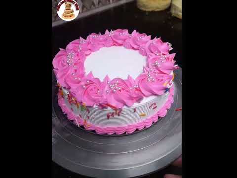 Vanilla Cake Design // whipped Cream Rose Decoration ideas #shorts