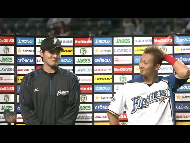 ファイターズ・有原投手・中田選手ヒーローインタビュー 2015/6/9 F-G
