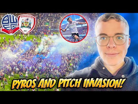 PYROS & PITCH INVASION as 25,000 BOLTON FANS GO MENTAL! | Bolton Wanderers vs Barnsley FC VLOG!