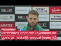 Nieuwkoop na AZ-Feyenoord: 'Hadden met een voorsprong de rust in moeten gaan'