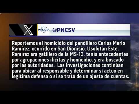 PNC investiga muerte de presunto pandillero de la MS-13 en Usulután Este. EN6