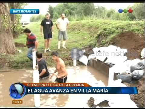 Avanza el agua en Villa María - telefe noticias