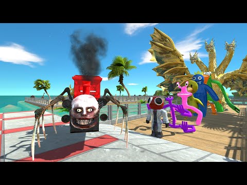 Choo Choo Charles vs Ghidorah OASIS DEATH RUN - Animal Revolt Battle Simulator