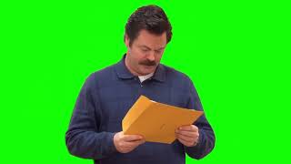 Ron Swanson "...$46 million for psychological damages" Parks and Recreation green screen