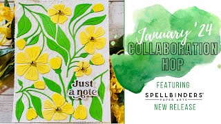 #SpellbindersJan24Collab NEW! Fresh Picked collection | Die cutting & paper piecing a cheerful card