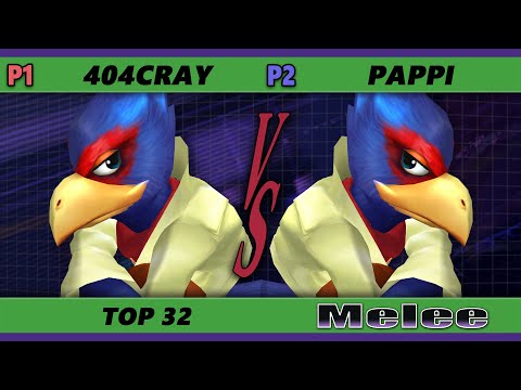 S@X 404 Online Top 32 - Pappi (Falco) Vs. 404Cray (Falco) Smash Melee - SSBM