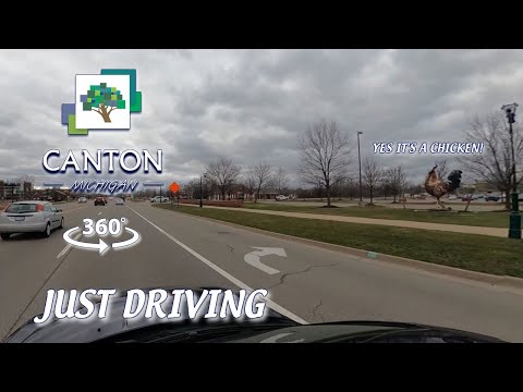 Driving through Canton, MI Main Roads [360 VR]