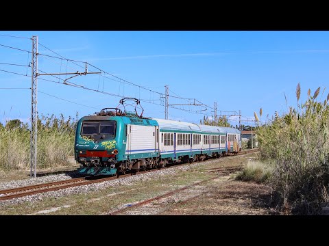Arrivo del Regionale con la E464 187 a San Marco D'Alunzio-Torrenova