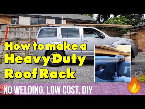 Inexpensive DIY Heavy Duty Roof Rack for vehicles with roof rails - no welding.