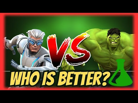 Mcoc | 6 ⭐ Rank 3 Buffed Hulk Vs Quicksilver | Damage Comparison | Who is Better Science Champion?