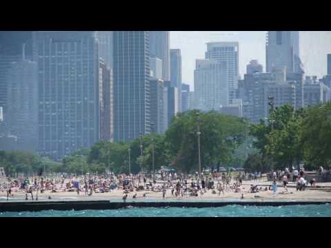 Chicago skyline, from Lincoln Park at Fullerton