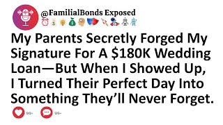 My Parents Secretly Forged My Signature For A $180K Wedding Loan—But When I Showed Up, I Turned...