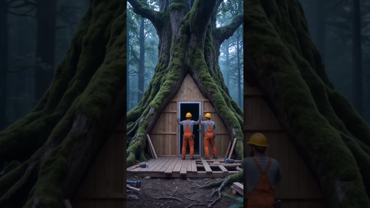 Builders chased the wild monkey into the woods, but they never expected THIS. 🔨💔#heartwarming