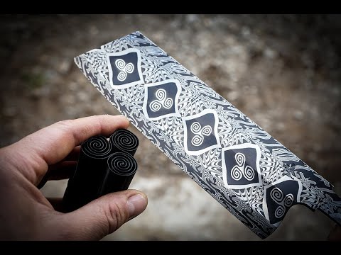 Making 3d printed damascus steel chefs bunka