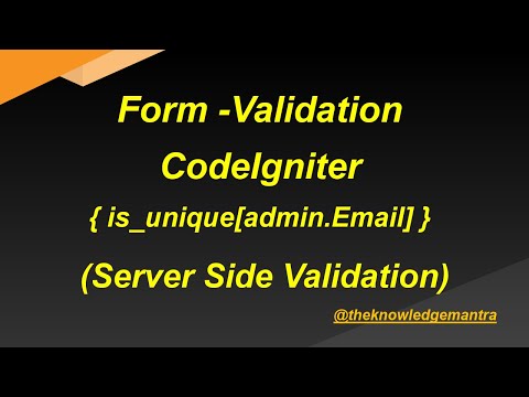 Form Validation In Codeigniter Server Side Validation
