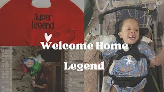 Welcome Home Legend | 85 Day Hospital Stay | Post Tracheostomy and Ileostomy Surgeries