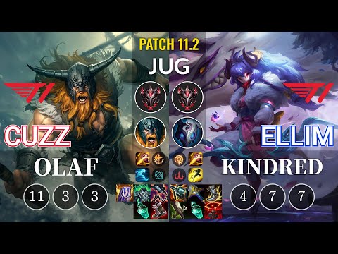 T1 Cuzz Olaf vs T1 Ellim Kindred Jungle - KR Patch 11.2