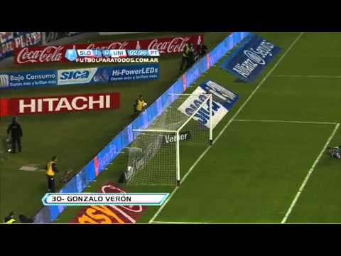 Gol Verón. San Lorenzo 1 Unión 0. Torneo Final 2013. Fecha 15. Fútbol Para Todos.