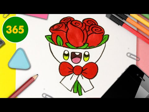 COMMENT DESSINER UN BOUQUET DE FLEURS KAWAII 🌹 kawaii Dessins kawaii faciles 🌹dessiner avec Jape