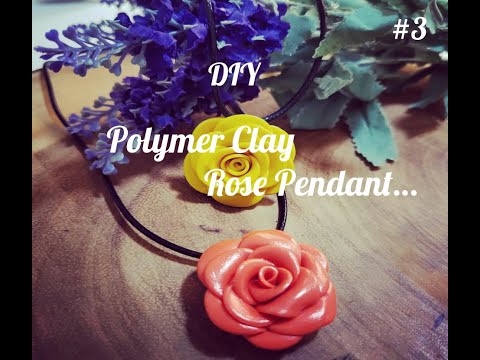 DIY Polymer Clay Rose Pendant