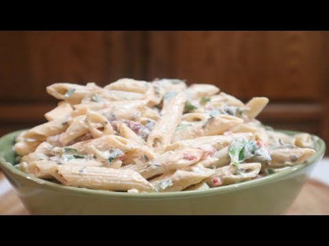 Smoked Mozzarella and Spinach Pasta Salad