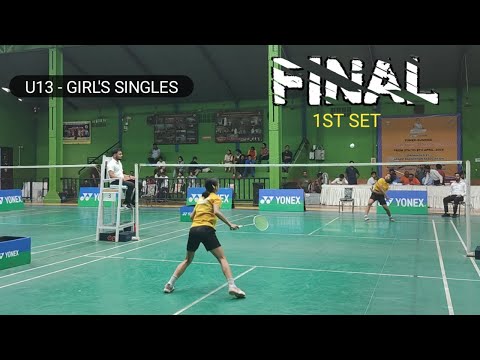 Under 13 Girl's Singles / FINAL / 1st set - Rudrani Gogoi 🆚 Olympia Konwar..🏸🏸