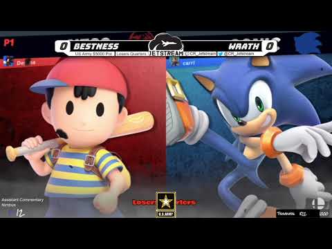 US Army $5000 Pot Losers Quarters - BestNess (Ness) Vs. Wrath (Sonic) Smash Ultimate - SSBU