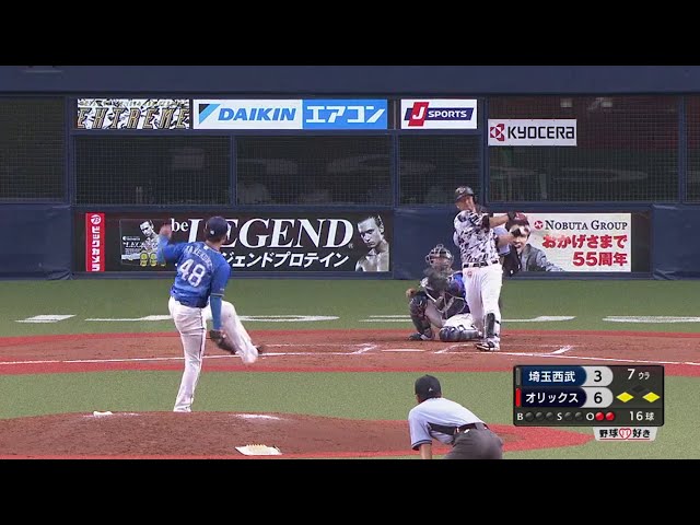 【7回裏】ベテランの技キラリ!! バファローズ・中島のタイムリー2ベースで追加点!! 2018/8/9 Bs-L