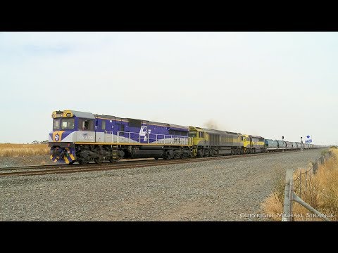 QUBE 5AQ2 Grain Train With CM3313, QBX006 & 1107 - PoathTV Australian Railways