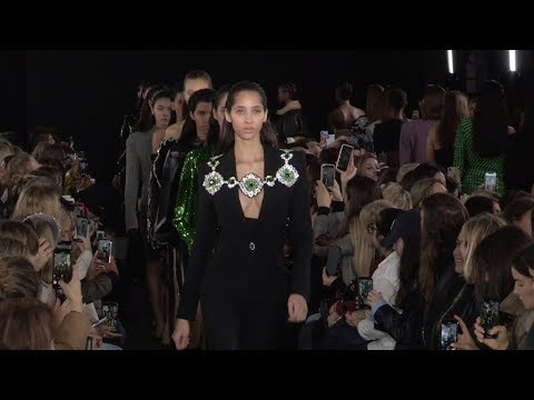 Models and designer on the runway for the David Koma Fashion Show in London