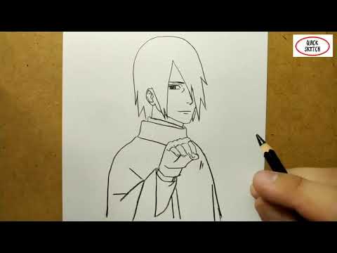 VERY EASY, how to draw sasuke from naruto manga /...