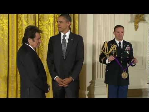 Al Pacino wears Angelo Galasso suit at National Medal of Arts ceremony in White House