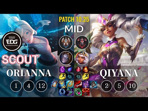 EDG Scout Orianna vs Qiyana Mid - KR Patch 10.25