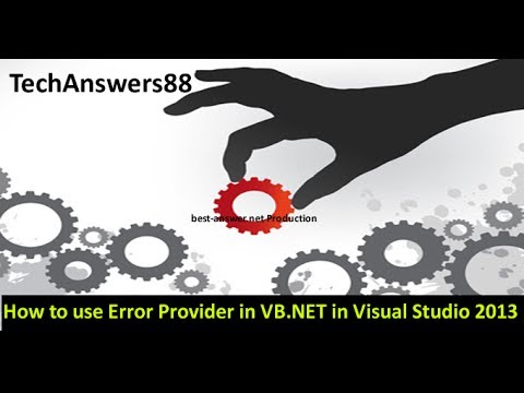How to use Error Provider in VB.NET in Visual Studio 2013