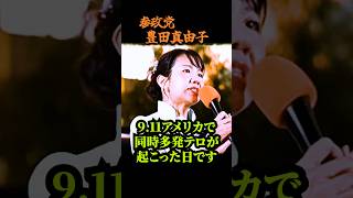 【参政党】怒号の中、観衆釘付け...9.11から25年…世界で止まらない戦争、日本が進むべき道を語る 豊田真由子街頭演説