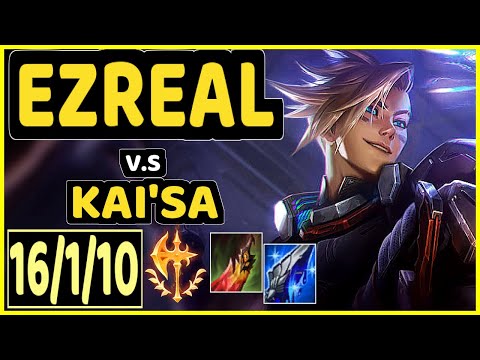 JUZINHO (EZREAL) vs KAI'SA - QUADRAKILL 16/1/10 KDA BOTTOM ADC GAMEPLAY - BR Ranked GRANDMASTER
