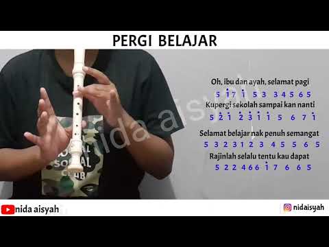 NOT ANGKA RECORDER PERGI BELAJAR | TUTORIAL MUDAH MAIN RECORDER LAGU PERGI BELAJAR