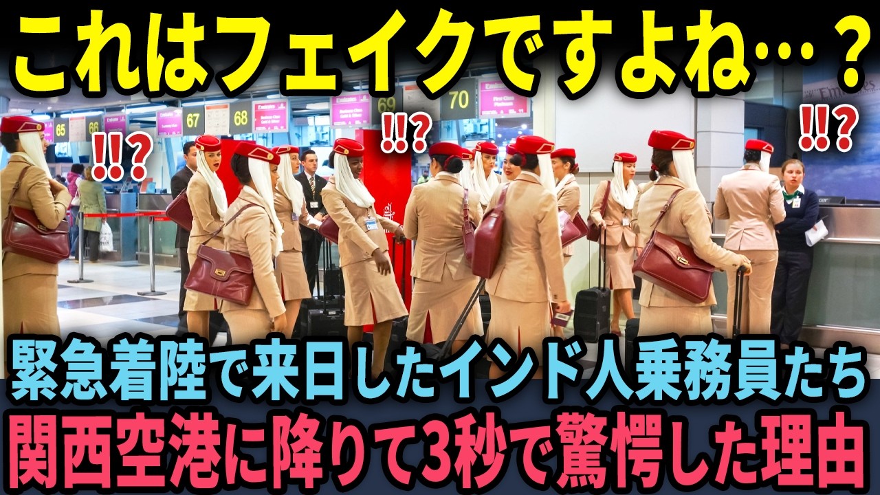 【海外の反応】「これはフェイクですよね…？」緊急着陸で日本に立ち寄ったインド人乗務員たちが、関西空港に降りて3秒で驚愕した理由