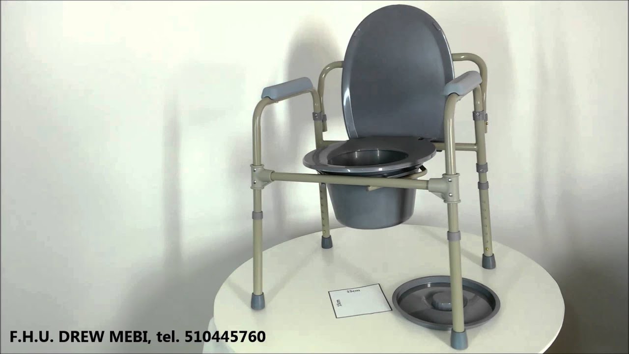Krzesło składane toaletowe dla osób niepełnosprawnych