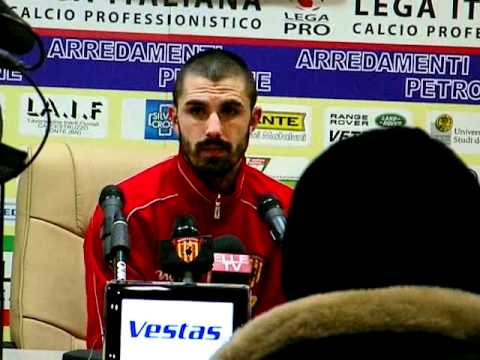 Daniele De Vezze, centrocampista del Benevento nel post partita di BN-Foligno.
