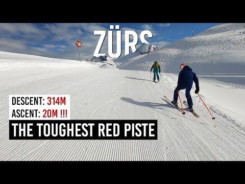 The toughest red piste 165 Madloch-Zürsersee in Zürs St Anton Ski Arlberg