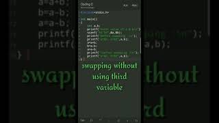 Program to swap two numbers without using third variable | C | basics | CS Tutorials | #shorts