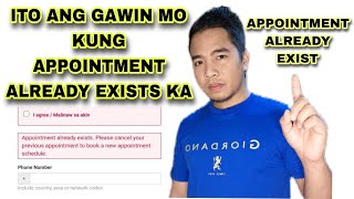 PAANO MA CANCEL ANG APPOINTMENT ALREADY EXISTS?(PASSPORT APPOINTMENT ONLINE)