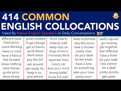 , title : 'Learn 414 COMMON COLLOCATIONS in English Used By Native English Speakers in Daily Conversations'