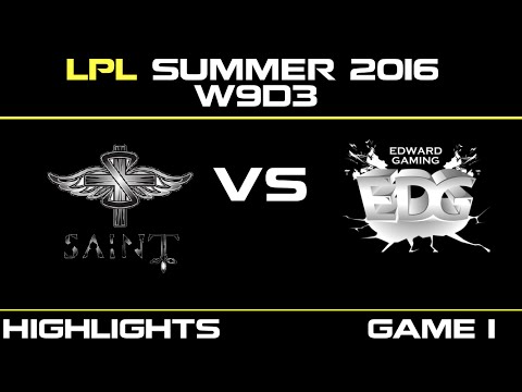 SAT vs EDG Game 1 Highlights Tencent LPL Summer 2016 W9D3 Saint vs Edward Gaming   EDG vs SAT   LPL