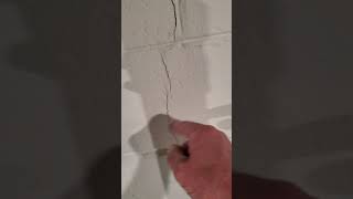 vertical crack block wall leaky basement