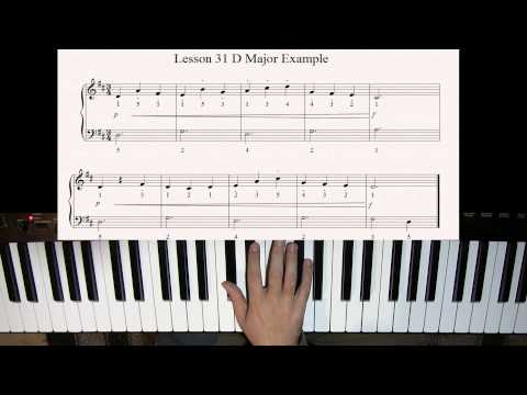 Learn to Play Piano - Lesson 31 - How to play songs in the key of d major 3 - YouTube