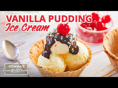 Creamy Vanilla Pudding Ice Cream Recipe (No Ice Cream Machine Needed)